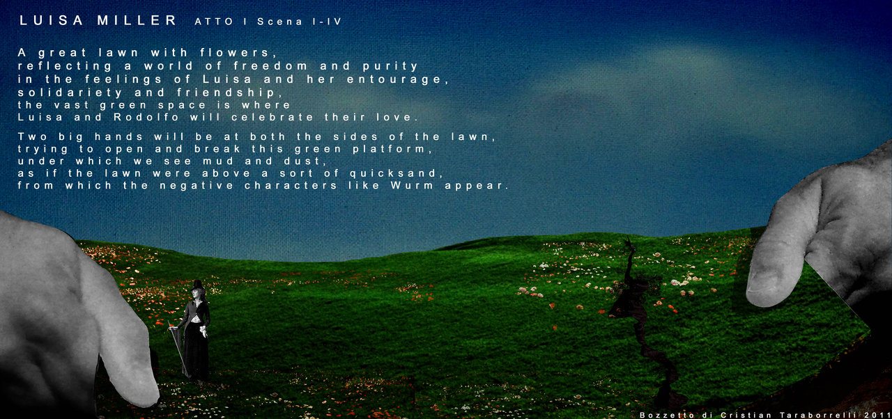Luisa Miller — Act I Scene I-IV, the green lawn. Bozzetto Cristian Taraborrelli 2011
