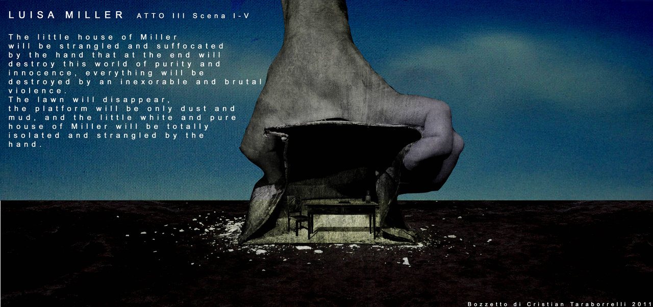 Luisa Miller — Act III, the strangulation. Bozzetto Cristian Taraborrelli 2011