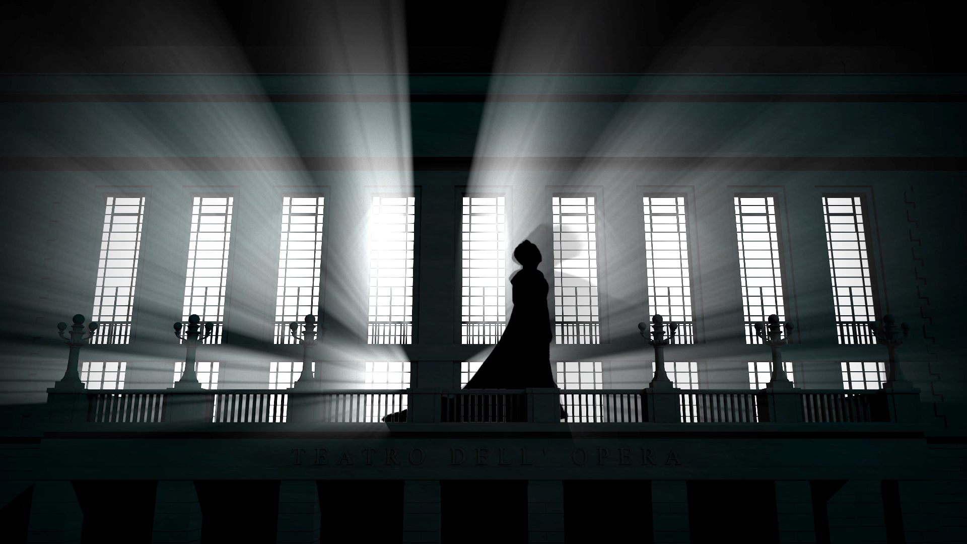 L'Opera Illumina il Natale — Tosca silhouette videomapping