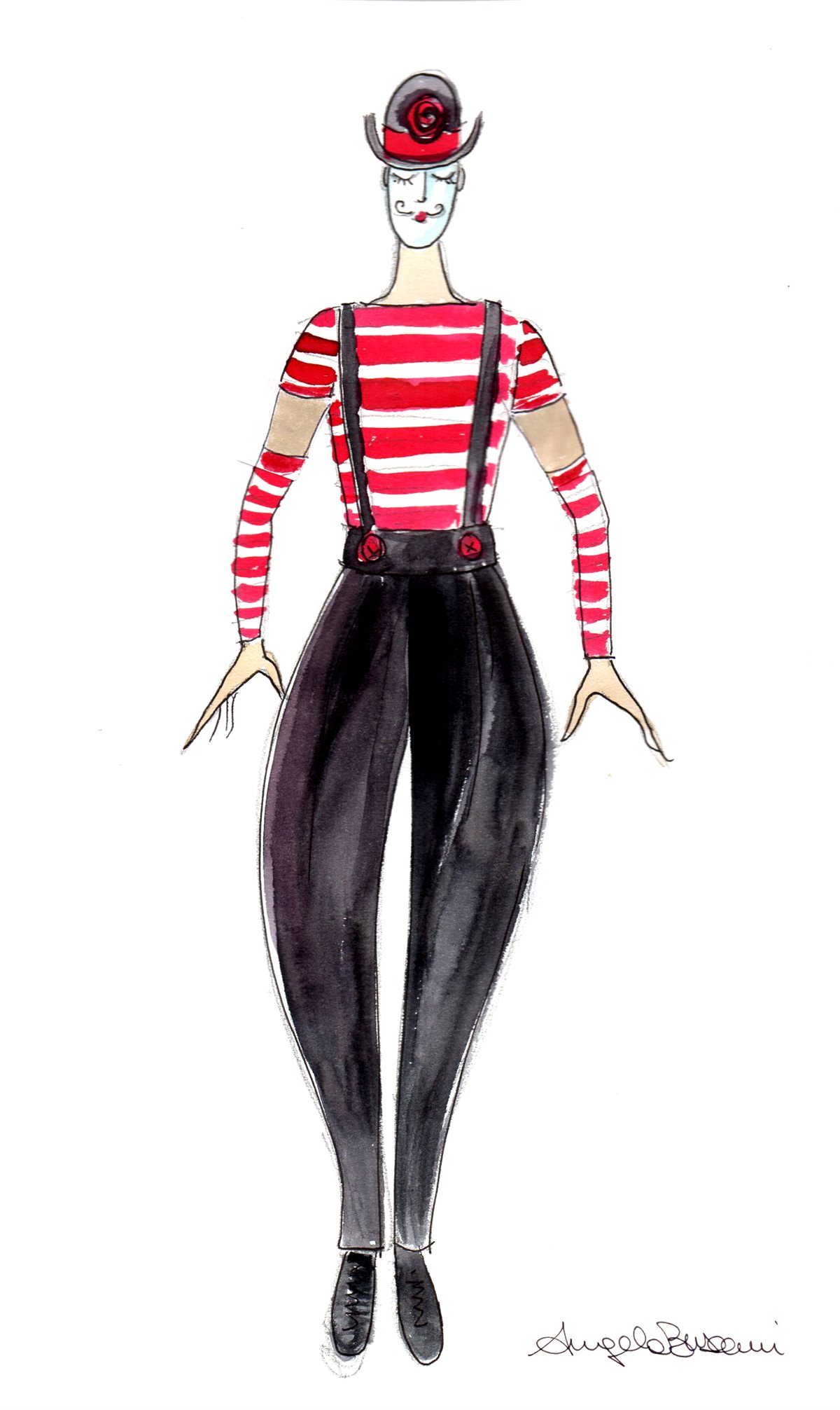 Figurino — Acrobati (second design) by Angela Buscemi