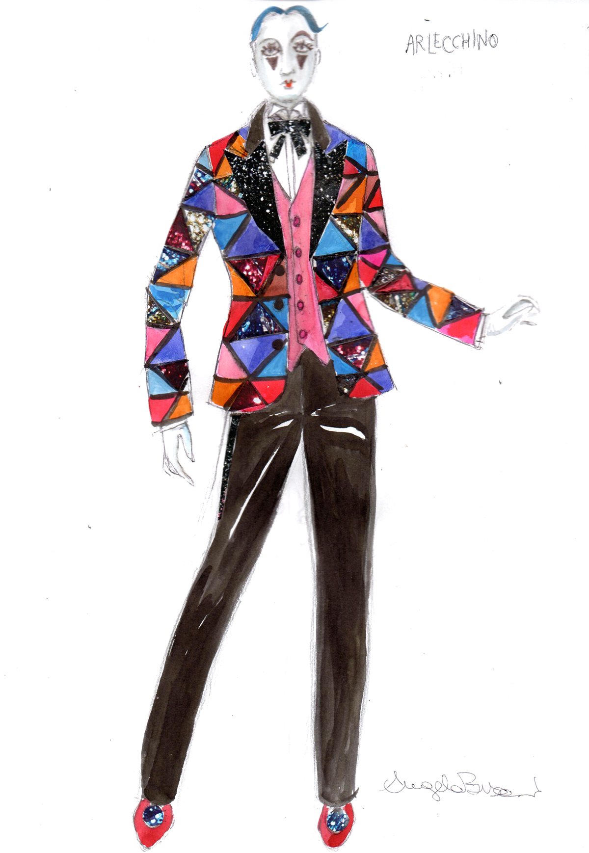 Figurino — Arlecchino by Angela Buscemi