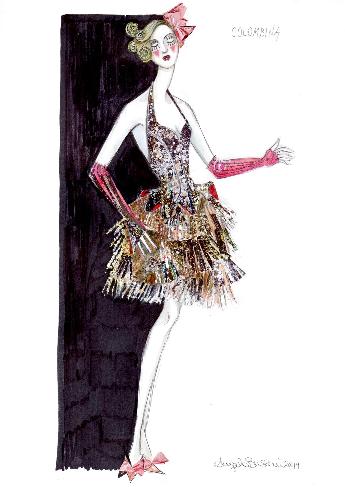 Figurino — Colombina by Angela Buscemi