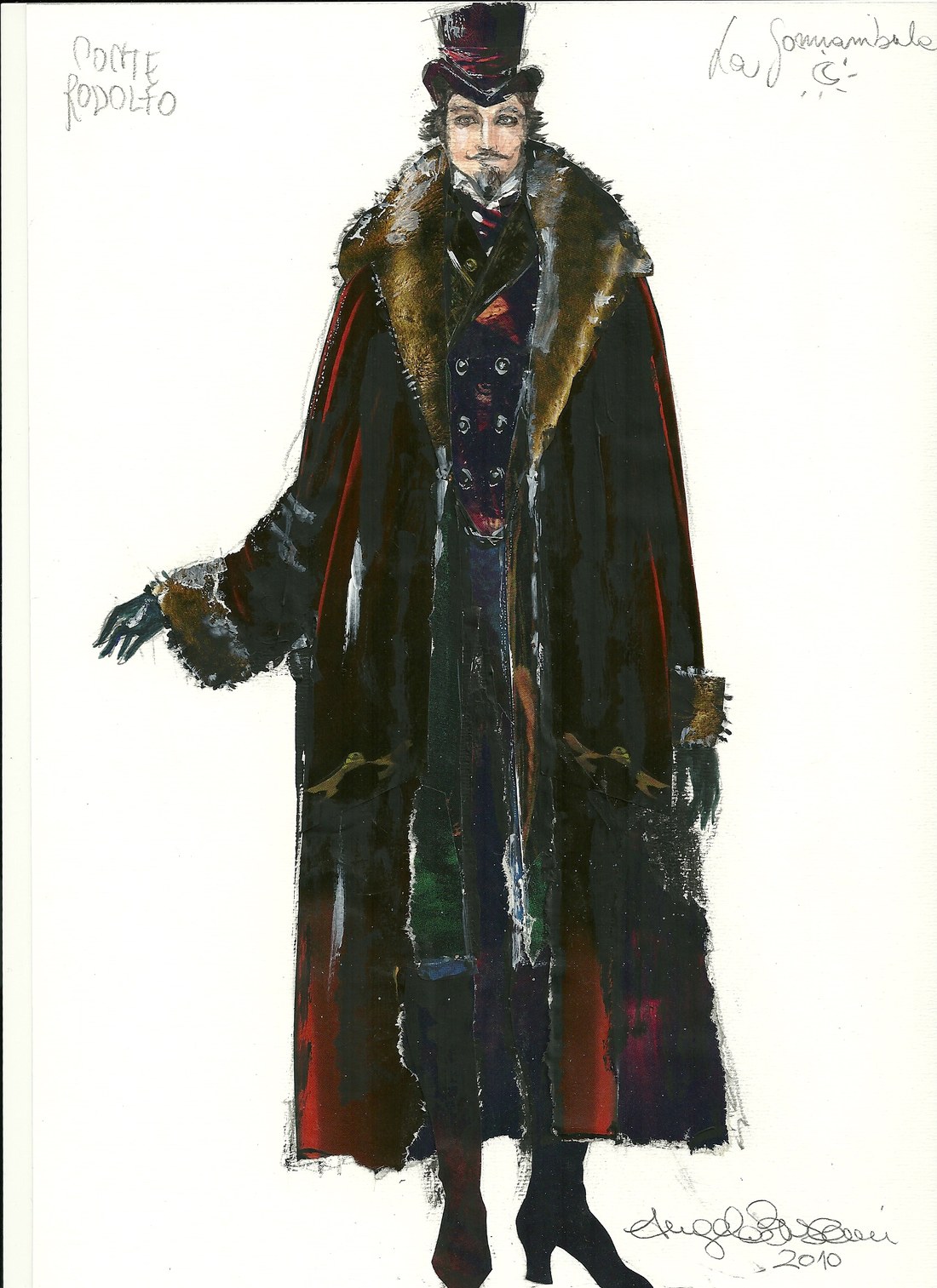 Figurino di Angela Buscemi — Conte Rodolfo, La Sonnambula, costume da viaggio