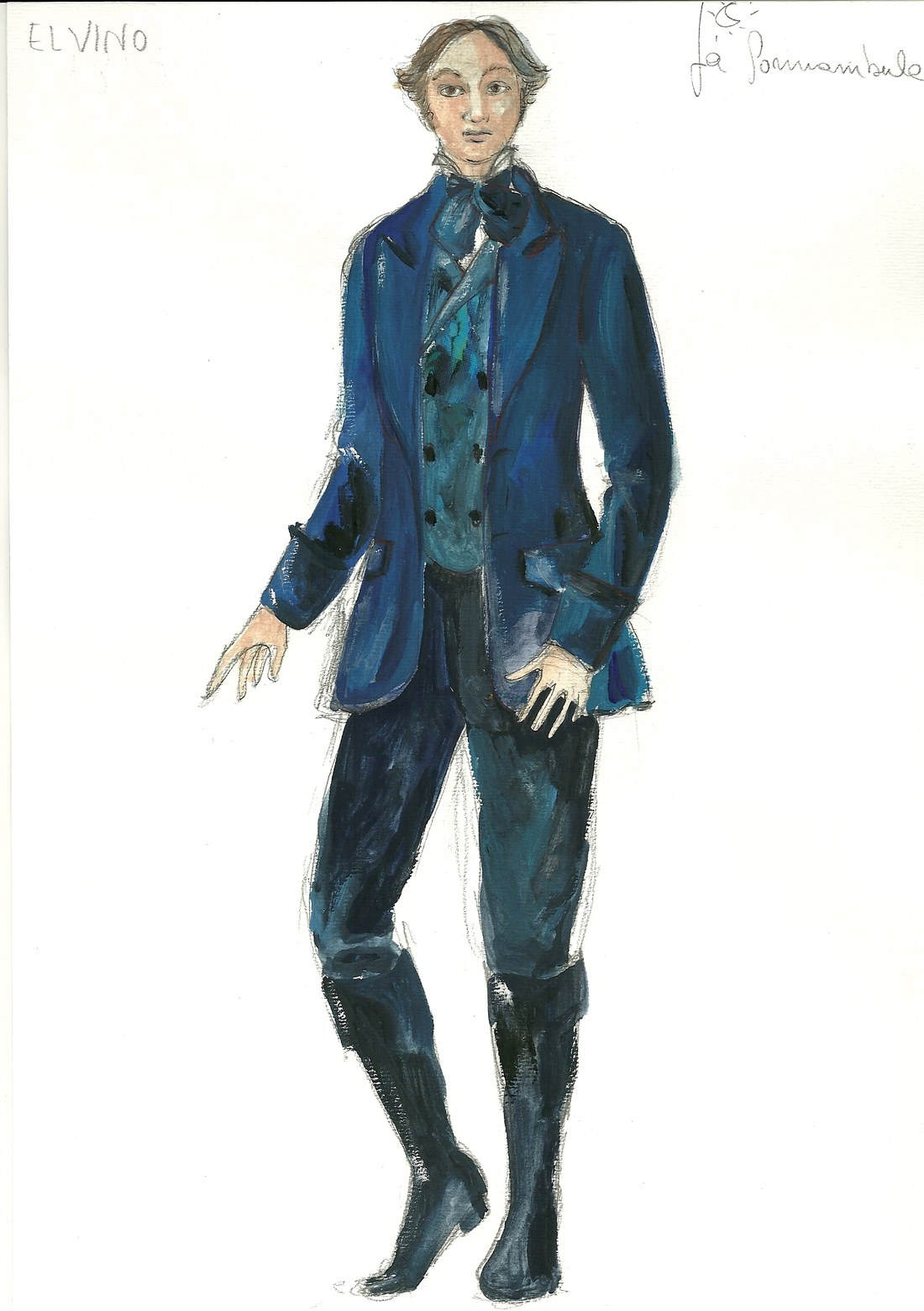 Figurino di Angela Buscemi — Elvino, La Sonnambula, costume del giovane innamorato