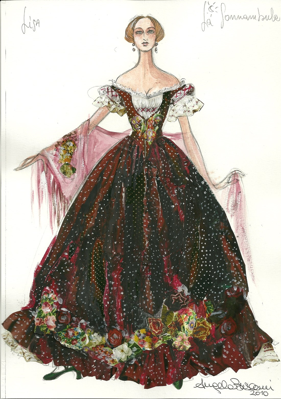 Figurino di Angela Buscemi — Lisa, locandiera, La Sonnambula
