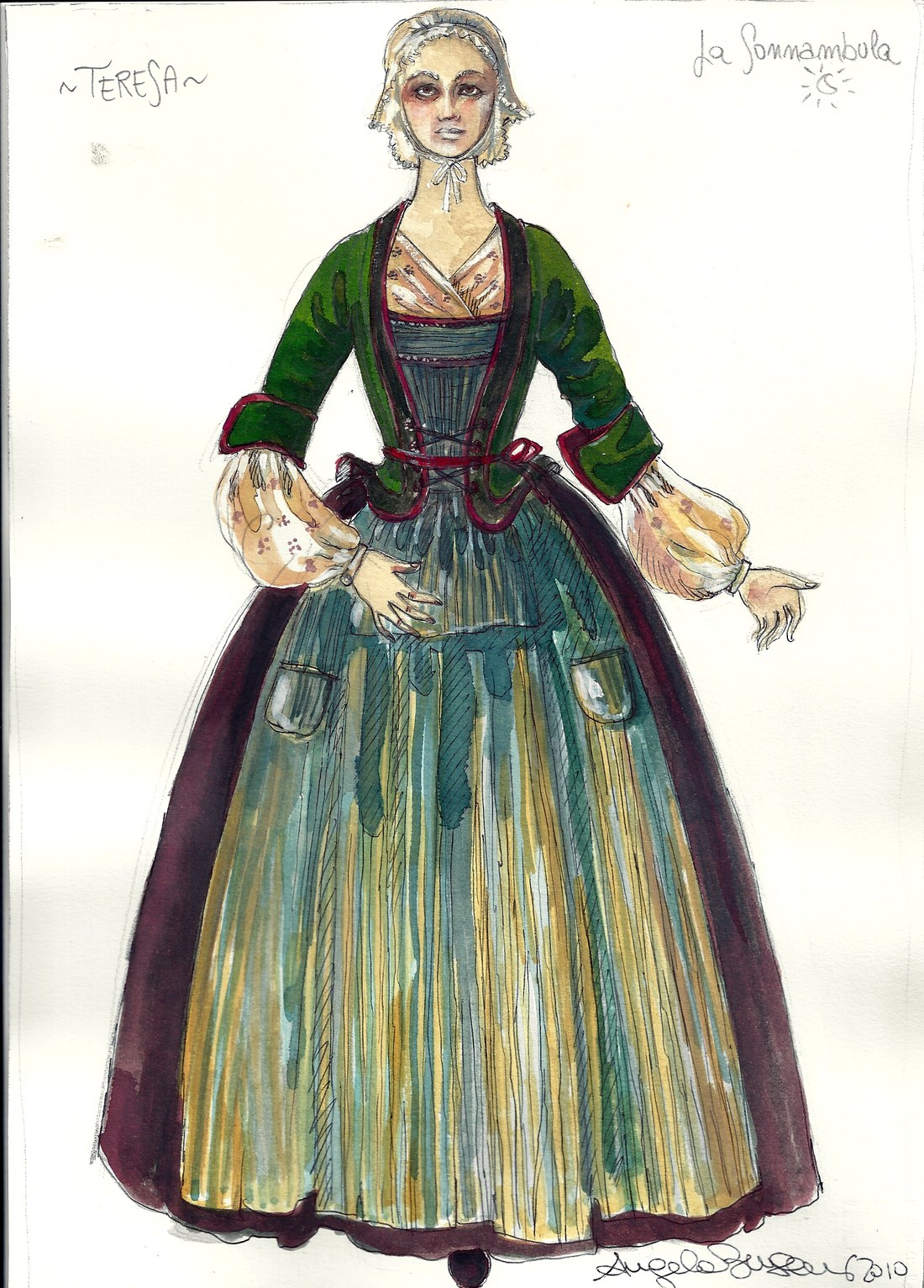 Figurino di Angela Buscemi — Teresa, madre di Amina, La Sonnambula